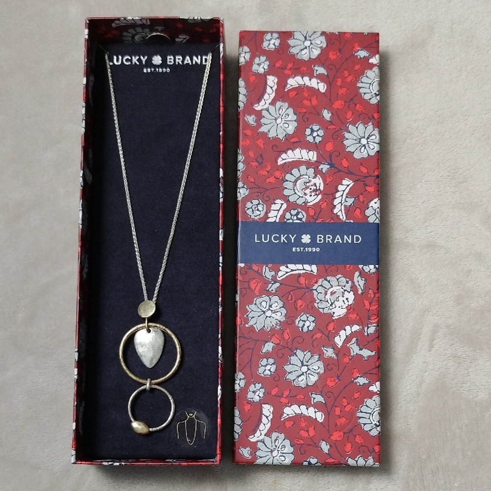 Lucky Brand Gold and Silver Circle Pendant Necklace
